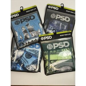 PSD Men's Core Standard Boxer Brief Underwear XXL Money Themed 4 Pack NWT